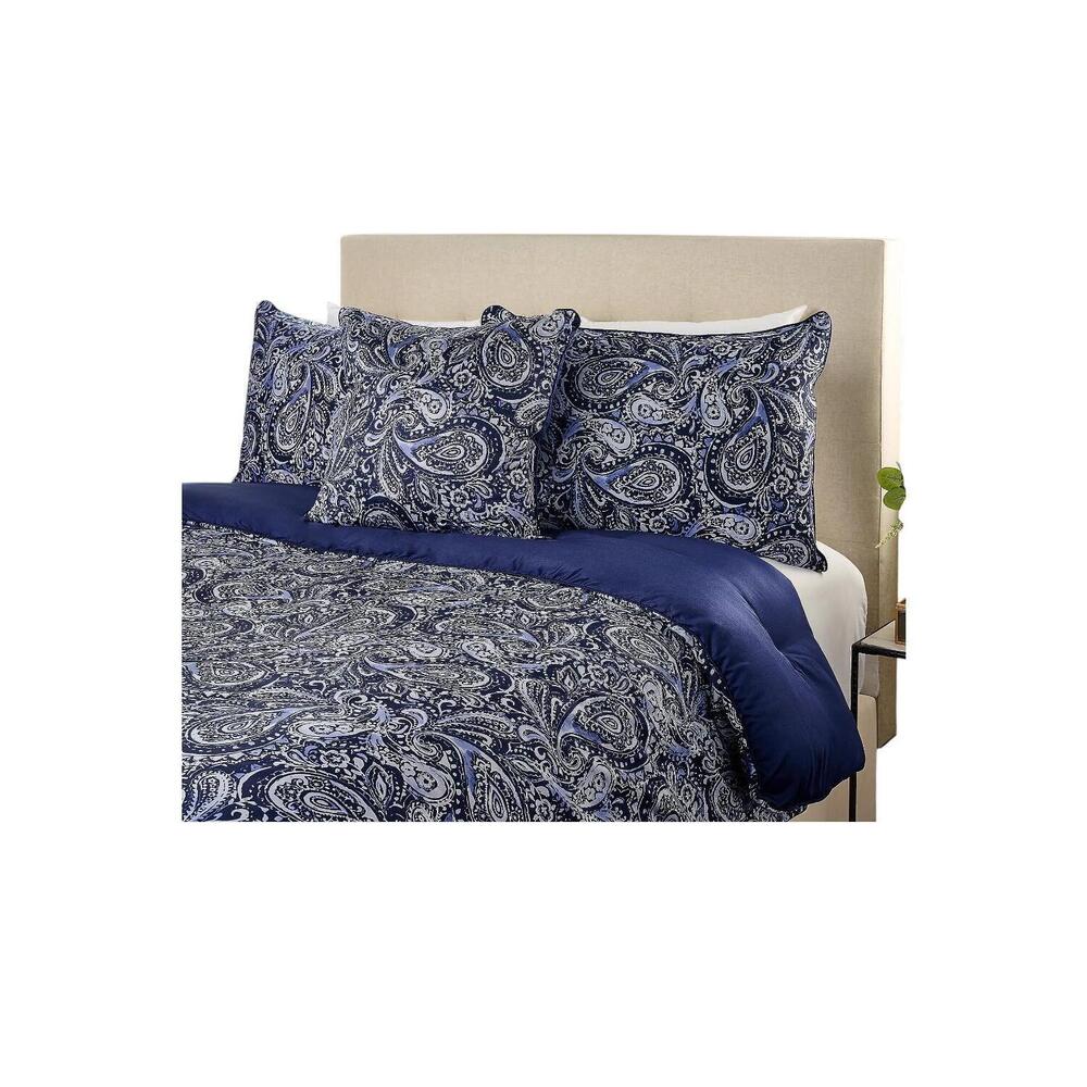 Northern Nights Paisley Comforter 4-Piece Set Navy